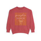 Pumpkin Season Sweatshirt — Striped Autumn Graphic Pullover