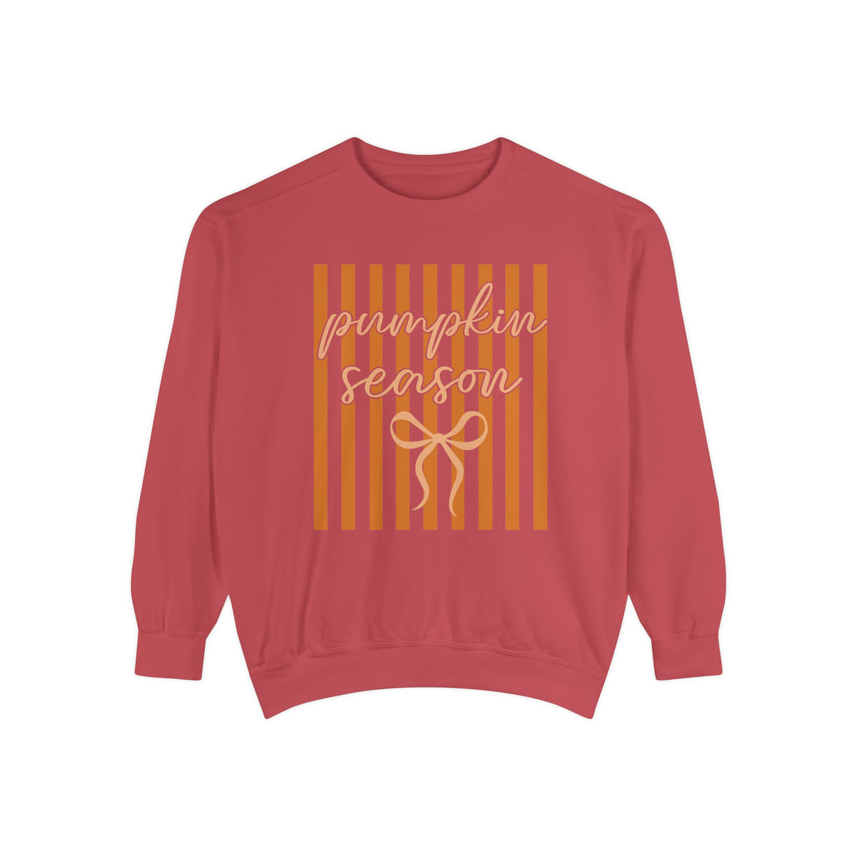 Pumpkin Season Sweatshirt — Striped Autumn Graphic Pullover