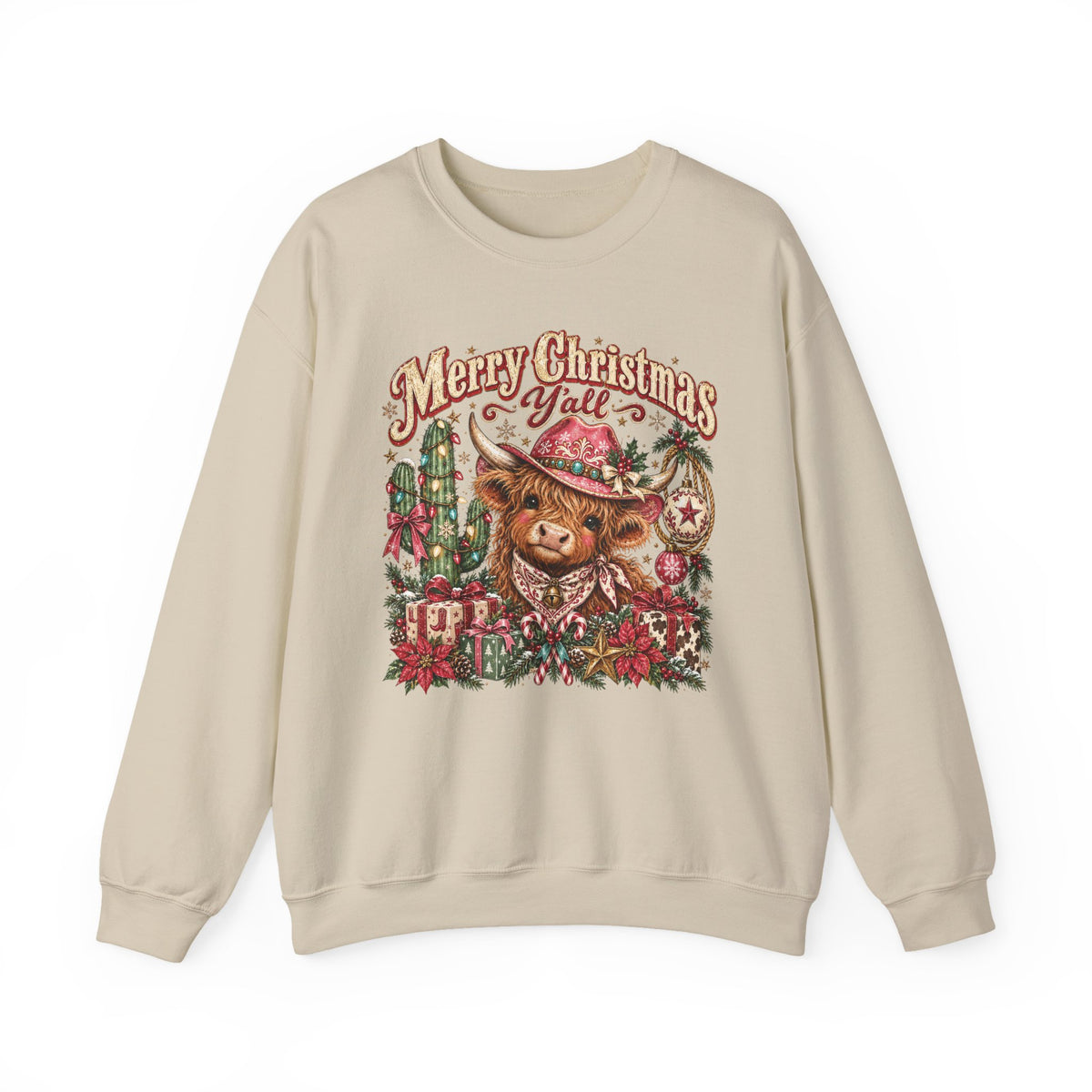 Merry Christmas Y’all Christmas Bear Crewneck Sweatshirt