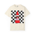 Checkerboard Elf T‑Shirt — Cute Bubblegum Elf Graphic Tee
