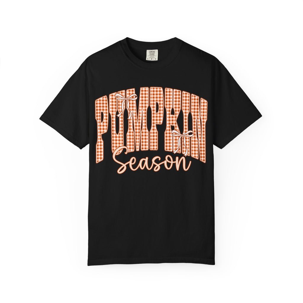 Pumpkin Season T-Shirt — Gingham Fall Graphic Tee