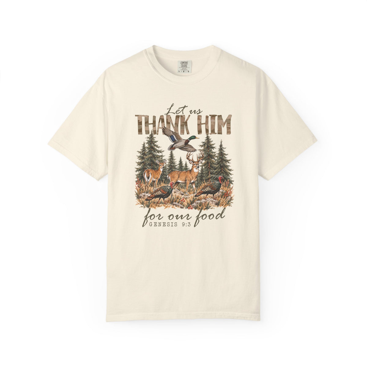 Thank Him for Our Food Christian Thanksgiving T-Shirt
