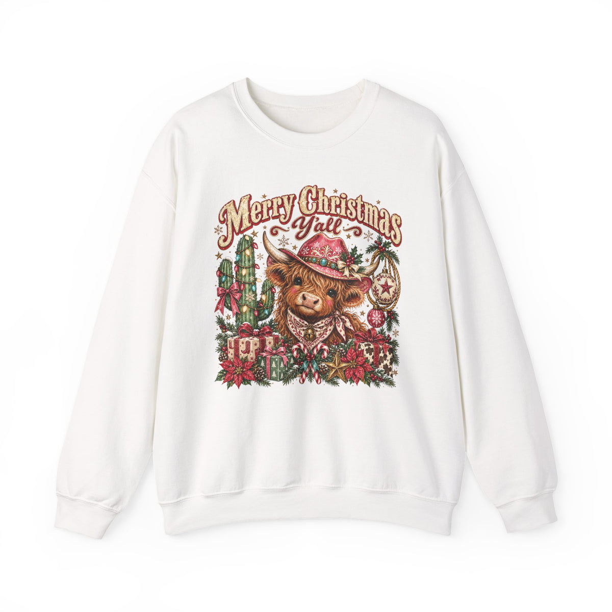 Merry Christmas Y’all Christmas Bear Crewneck Sweatshirt