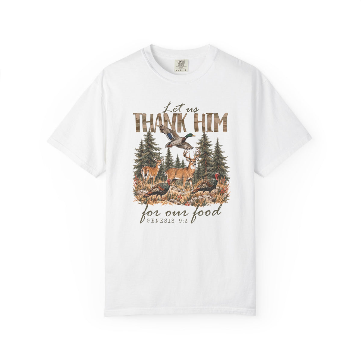 Thank Him for Our Food Christian Thanksgiving T-Shirt