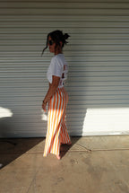 Striped Wide - Leg Casual Pants