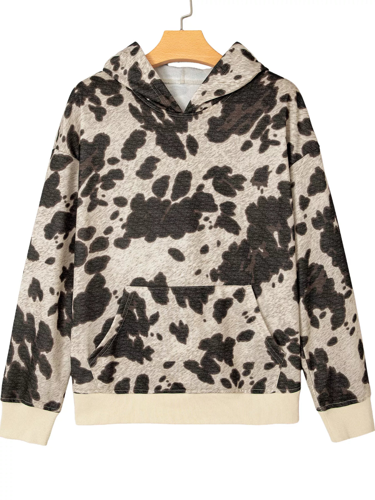Multicolour Western Print Long Sleeve Pocket Regular Fit Hoodie